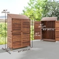 thumbnail image 3 of Outsunny Remise en Bois, Armoire de Rangement Extérieure à Doubles Portes, Brun Mélangé, 3 of 10