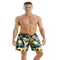 thumbnail image 2 of Parent-child Swim Trunks Quick Dry Swim Shorts Polka Dot/ Plant Print Bathing Suits with Pockets, 2 of 7