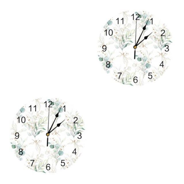 mmirethe Unique Style Round Wall Clock Timeless For Any Space Durable Construction Decorative Wall Clock As Shown type 7 2Set