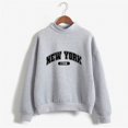 thumbnail image 2 of HNMKIU Women's Tops Autumn Winter O Neck Solid Color Printed Long Sleeve Pullover Sweatshirt, 2 of 4