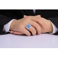 thumbnail image 2 of RYLOS Men's Rings 14K White Gold Ring With Diamonds and Blue Quartz Set in Designer Nugget Style Rings For Men Size 11, 2 of 7
