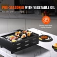 thumbnail image 4 of KFFKFF Dual-Sided Grill/Griddle, Cast Iron Cookware of 9.7"x16.7", Pre-Treated Rectangular Griddle Pan, Non-Stick Family Pan with Handles, Flat Top Plate for BBQ and Gas Grill, Black, 4 of 9
