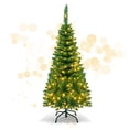 thumbnail image 1 of Gymax 4.5ft Pre-Lit Pencil Christmas Tree Traditional Indoor Decoration, 1 of 10