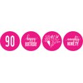 thumbnail image 1 of Darling Souvenir 190 Pcs Naughty Ninety Birthday Theme Stickers chocolate Labels-Fuchsia Pink, 1 of 1