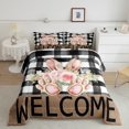 thumbnail image 2 of Erosebridal Rabbit Floral Bedding Comforter Set, Buffalo Geometry Comforter Sets , Rustic Farmhouse Reversible Down Comforter, Lightweight Bedroom Decoration, 2pcs, 2 of 8