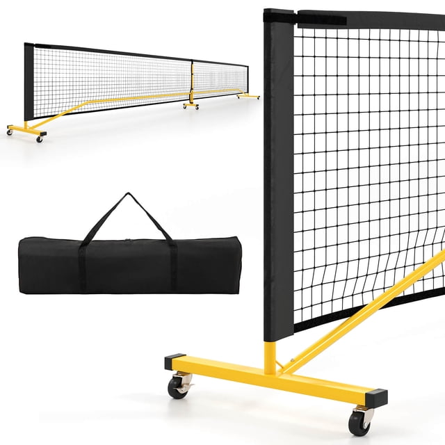 Costway Filet de Pickleball Portable 22 Pi, Système de Filet de Pickleball à Taille Ajustable pour l'Extérieur