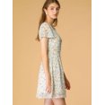 thumbnail image 4 of INSPIRE CHIC Women's Floral Lace-up Chiffon Dress, 4 of 6