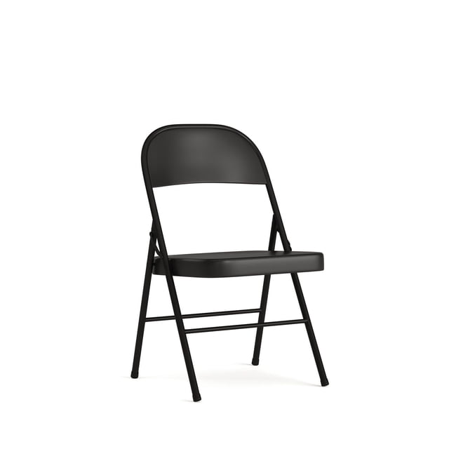 HERCULES Series Double Braced Black Metal Folding Chair