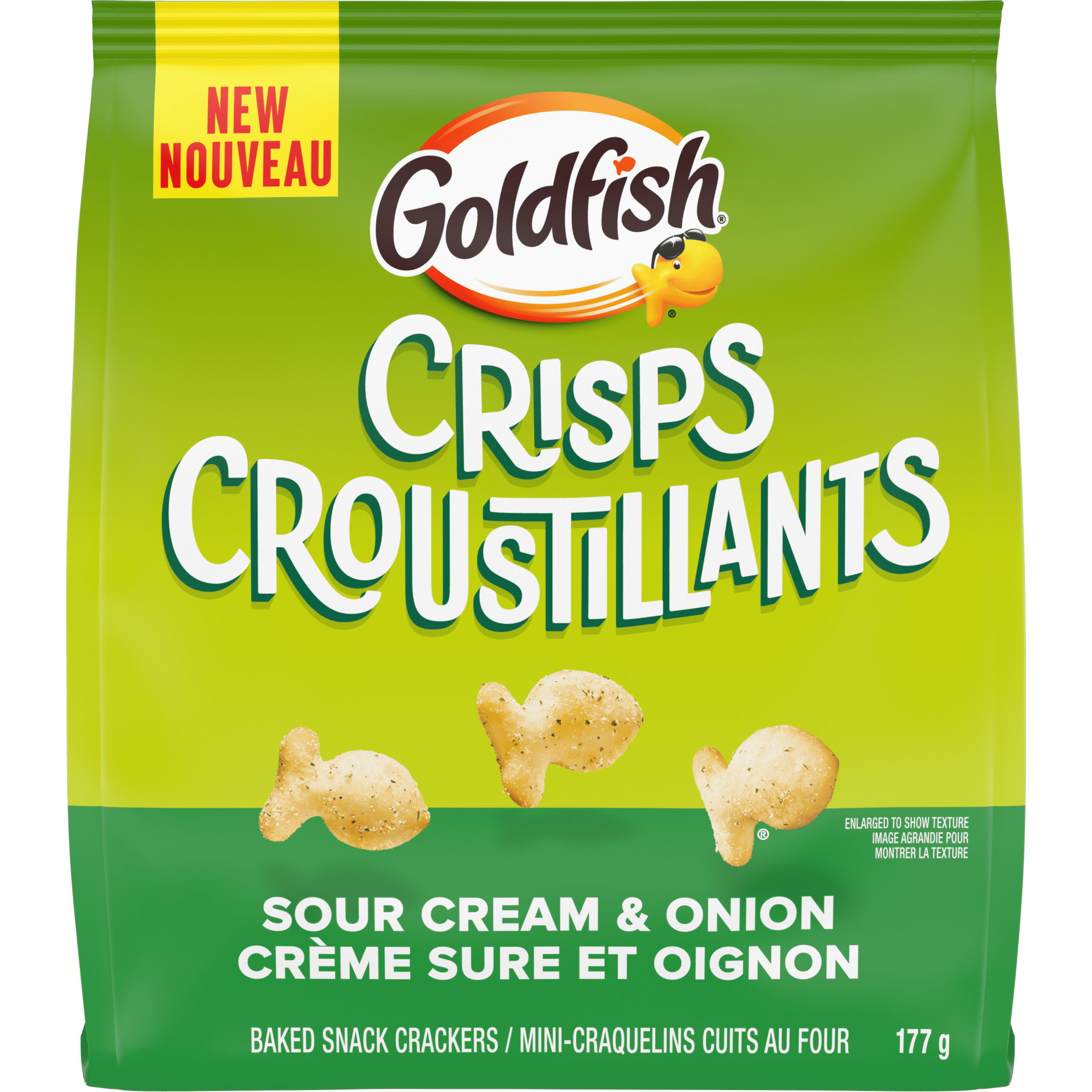 Goldfish® CRISPS Sour Cream & Onion Cheese Baked Chip Crackers 177 g Bag
