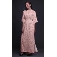 thumbnail image 2 of Bimba Robe Longue Imprimée en Rayonne à Feuilles de Cari, Taille Smockée, Fente Latérale, Robe pour Femme - Xxx-Grand, 2 of 6