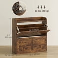 thumbnail image 3 of HOMCOM Narrow Shoe Cabinet 2 Flip Drawer Shoe Storage Cabinet, Rustic Brown, 3 of 10