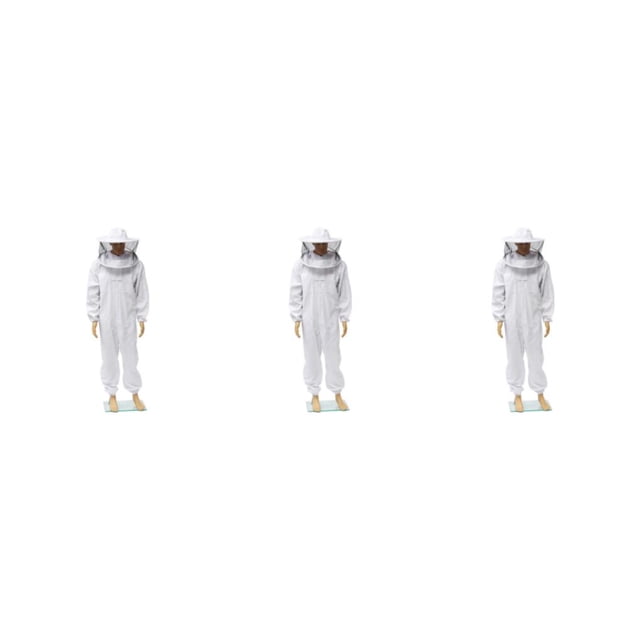 Ruiboury Durable And Essential Gear Beekeeping Suit Lightweight And Universal Easy To Ventilated Jacket For Beekeeper white XXL 3Set