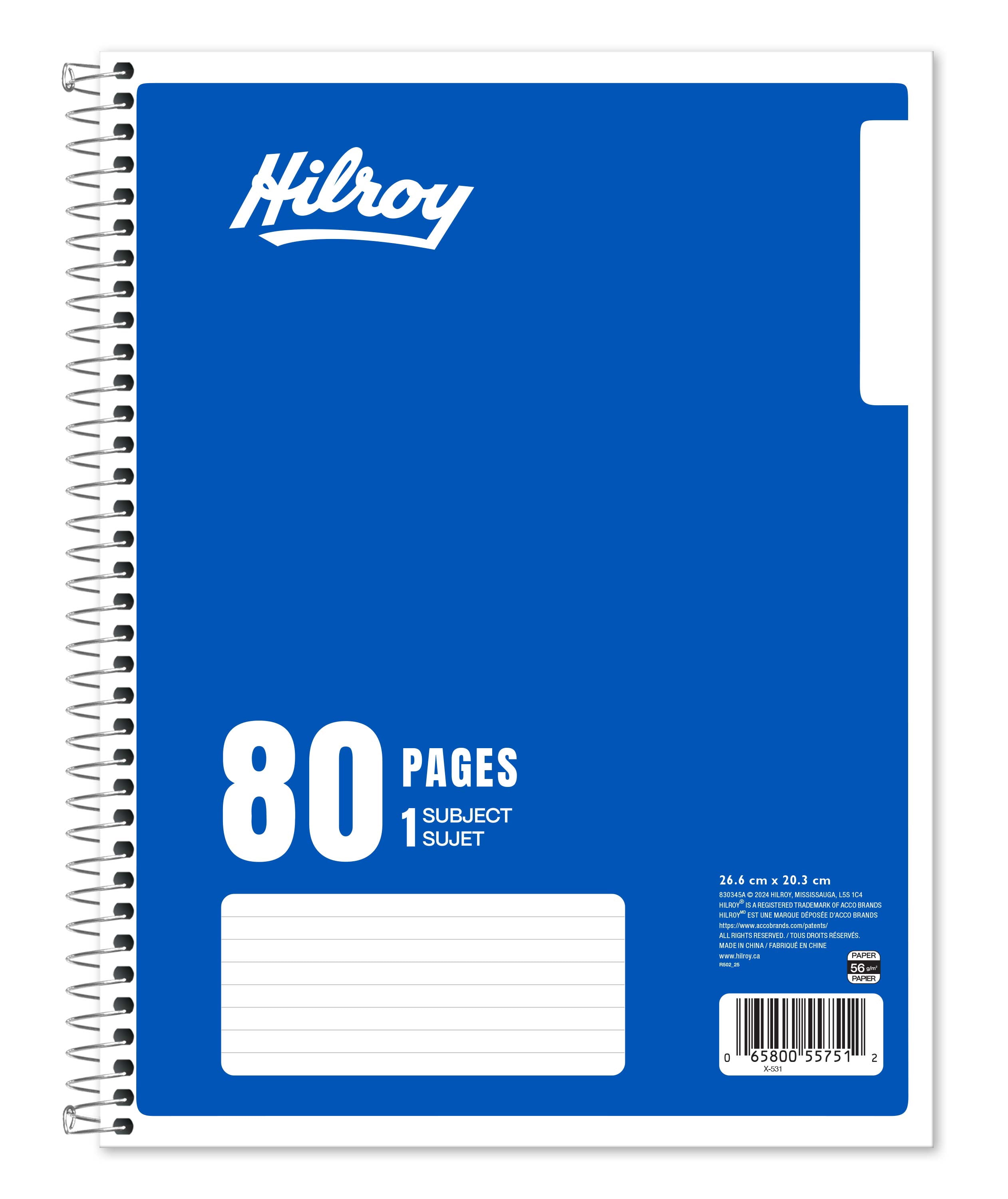 Hilroy 1 Subject 80pg Notebook Dark Blue