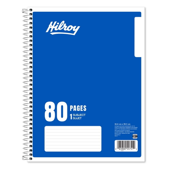 Hilroy 1 Subject 80pg Notebook Dark Blue