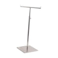 thumbnail image 1 of DOLITY Metal Bag Display Rack,Handbag Display Stand,Double Hook Stainless Steel,T Shape Freestanding Holder for Boutique Store,Wallet brushed square tube, 1 of 9