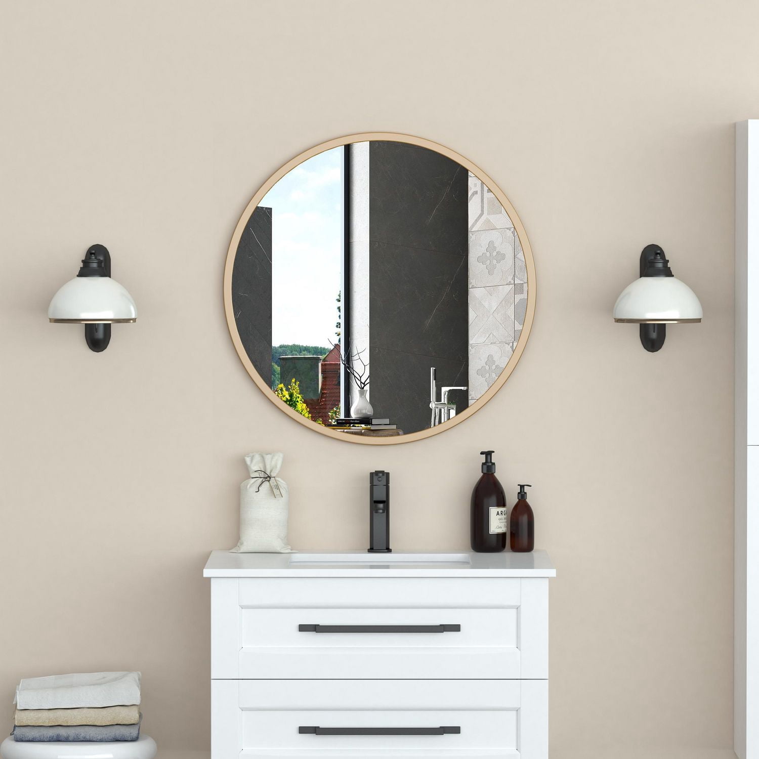 A&E Bath and Shower Brewery Gold 28 Bathroom Mirror