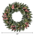 thumbnail image 3 of Holiday Time 24" Pre-lit Frosted Christmas Artificial Wreath, Green, 3 of 5