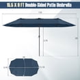thumbnail image 3 of Costway 15.5 FT Extra-Large Patio Umbrella with LED Solar Lights & 12 Heavy-Duty Ribs Navy, 3 of 10