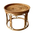 thumbnail image 1 of Tnarru Rattan Side Table Decorative Coffee Table Holder Storage Tray NightStand Round End Table for Bedroom Office Living Room Proch 32cmx25cm, 1 of 8