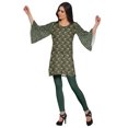 thumbnail image 3 of Moomaya Robes Tuniques Courtes Femmes Manches Kimono Kurti Imprimé Mini Tenue d'Été, 3 of 5