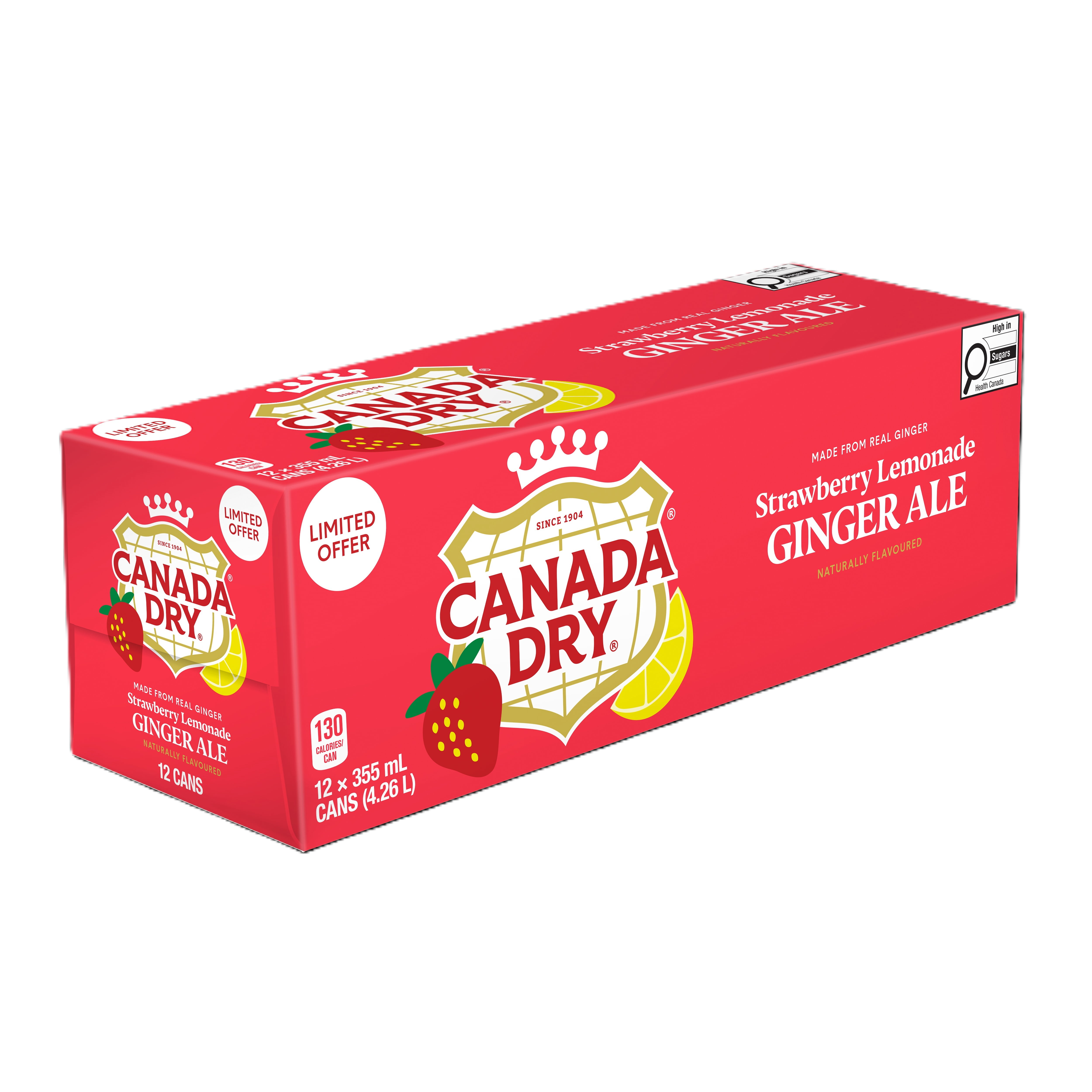 Soda gingembre à la limonade aux fraises Canada Dry 