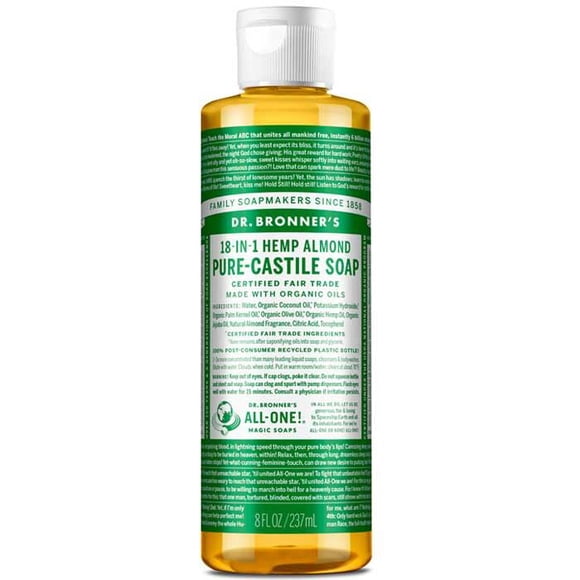 Dr. Bronner's - Savon Pur Castille Amande 18-en-1 / Plusieurs Tailles