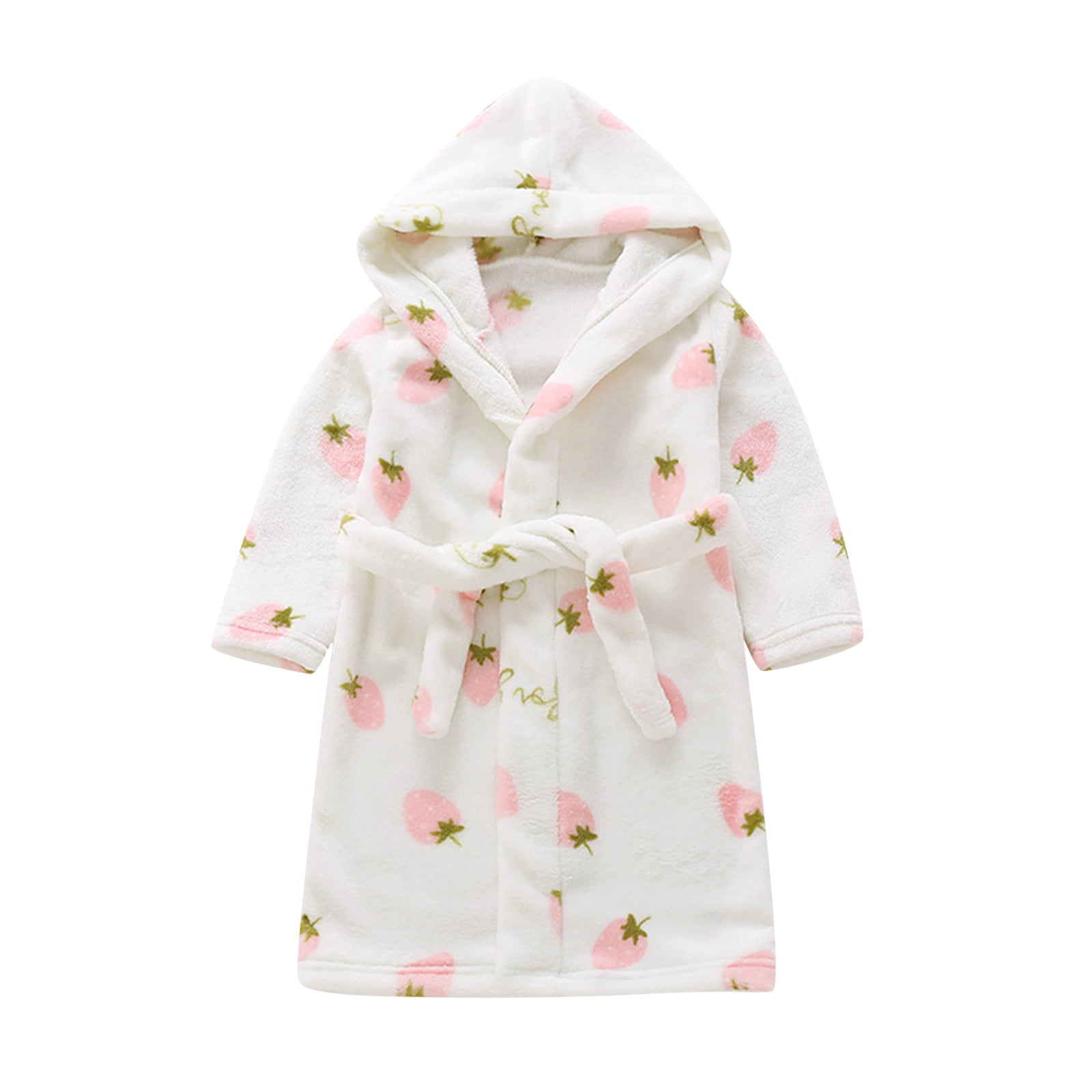 Toddler Baby Boys Girls Cartoon Bathrobes Flannel Night-Robe Sleepwear