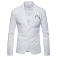 thumbnail image 2 of TIMIFIS White Men's Blazer Jacket Casual Solid Single Rows Two Button Suit Jacket Fashion Formal Lapel Slim Wedding Blazer, 2 of 3