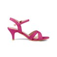 thumbnail image 3 of BLISSFUL STEP Sandales pour Femmes à Petit Talon, Bout Ouvert, Brides Croisées, Bride de Cheville Ajustable, Rose Vif, 7, 3 of 7