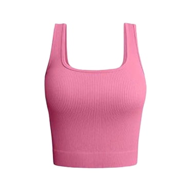 Tank Tops for Women 2025 New Women's Solid Color Sleeveless Strip Casual Yoga Running Tops Undershirt Womens Tank Tops Watermelon Red S