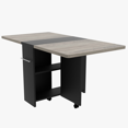 thumbnail image 1 of Drop Leaf Table for Small Spaces, Movable & Foldable Dining Table with 2-Tier Storage Shelf, Extendable Dining Table for 4, Ideal for Kitchen Dining Room Apartment, 1 of 9