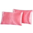 thumbnail image 3 of COM1950s Simulated Silk Pillowcase 2 Pack, 20x36 Inch Hair and Skin Care Pillow Cases with Envelope Closure, Soft Faux Silk Polyester Pillow Covers for Beauty Sleep, 3 of 9