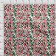 thumbnail image 3 of oneOone Tissu Polyester Lycra Rouge Feuilles & Floral Aquarelle Matériel de Robe Tissu Imprimé Tissu au Mètre 56 Pouces de Large, 3 of 4