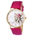 thumbnail image 1 of LYMAYTER Stylish Ladies Watch Stylish Women's Rose Pattern Watch - Faux Leather Strap, Quartz Movement, 1 of 6