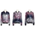 thumbnail image 5 of Womens Sequin Long Sleeve Front Zip Jacket with Ribbed Cuffs, 5 of 5