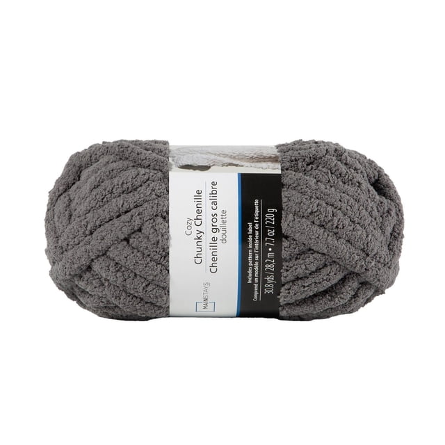 MAINSTAYS GreyChunky chenille yarn