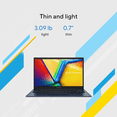 thumbnail image 3 of ASUS Vivobook14 14" FHD (1920x1080) Laptop, 13th Gen Intel Core i7-1355U, 40GB DDR4 1TB SSD, Ultra-Slim Design, Bluetooth, Wi-Fi 5, Windows 11 Home, Lightweight, Quiet Blue, 3 of 5