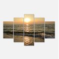 thumbnail image 2 of Black Seascape in Morning Sunlight - Beach Photo Canvas Print, 2 of 3