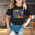 thumbnail image 2 of WEAIXIMIUNG T-Shirts de Sport pour Filles 10-12 Ans Rentrée Scolaire Imprimé Graphique Col Rond Manches Courtes T-Shirt Décontracté d'Été, 2 of 4