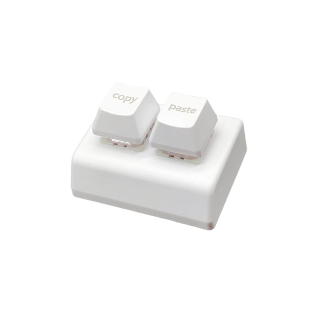 Copier et Coller Clavier 2 Touches Rouge et Coller Interrupteurs 2 Touches USB Mini Clavier 2 Touches pour Dessin Blanc