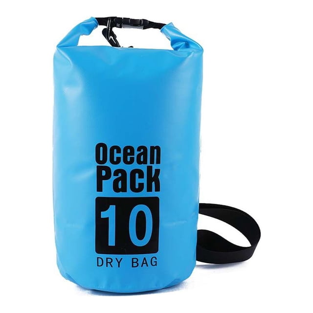 Waterproof Bags Multifunctional Outdoor Backpack Large-Capacity Equipment Foldable Kayak Rafting Bag Pool Beach Sports Light Blue 30L Shoulders