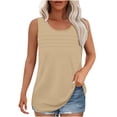 thumbnail image 1 of Besolor Womens Summer Sleeveless Shirts 2025 Casual Round Neck Tank Tops Loose Solid Color Basic Tee Plus Size, 1 of 7