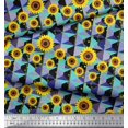 thumbnail image 2 of Soimoi Modal Satin Fabric Check,Dot & Sunflower Flower Printed Fabric 1 Yard 42 Inch Wide, 2 of 3