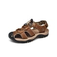 thumbnail image 1 of Woobling Sandale de Pêcheur Antidérapante pour Homme, Sandales à Cordon, Chaussures de Conduite Légères, Chaussures de Mode pour Homme à Bout Fermé, Brun Foncé 9, 1 of 8