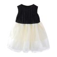 thumbnail image 1 of FAOWME Robe d'Été pour Filles Robe de Plage Étoilée Robe de Fête pour Enfants Robe d'Été Étoilée Robe de Fête de Plage Jupe pour Petite Fille Manches Courtes Noir 4-5 Ans, 1 of 5