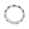 thumbnail image 2 of 2 ct Ruby & Diamond Eternity Ring 14K White Gold Womens Stackable Wedding Band, 2 of 3