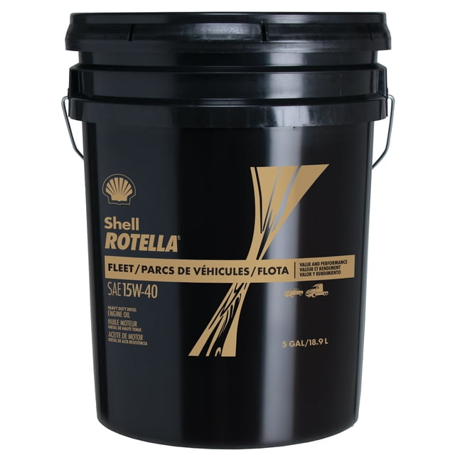 Huile moteur Shell Rotella T3 pour parcs de véhicules 15W-40 CJ-4, seau de 5 gallons