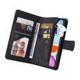 thumbnail image 5 of Case for iPhone 12 Cover Zipper Pocket Wallet Case Magnetic Protective - Black, 5 of 5