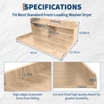 thumbnail image 3 of 2-Tier Waterproof Wood Washer and Dryer Countertop Shelf - 54x27.5" Laundry Organizer with Raised Edge Rails, Non-Slip Pads, Large Storage for Laundry Room - White, 3 of 8