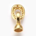 thumbnail image 2 of HLONK 5Set Brass Micro Pave Cubic Zirconia Fold Over Clasps Flat Round Clear Real Platinum Plated 32mm Inner  4.5mm, 2 of 3